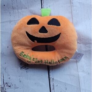 Koala Baby Plush Pumpkin Jack O Lantern Rattle Babys 1st Halloween 4” 2016 Toy